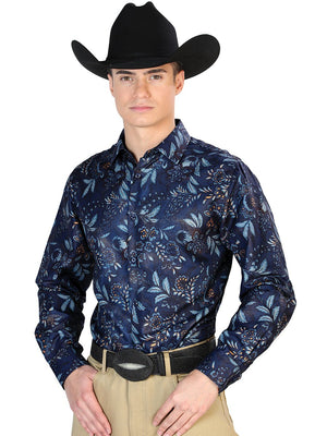 Navy Casual Long Sleeve Shirt 43870 - BELLEZA'S - Navy Casual Long Sleeve Shirt 43870 - CABALLERO - 04387001