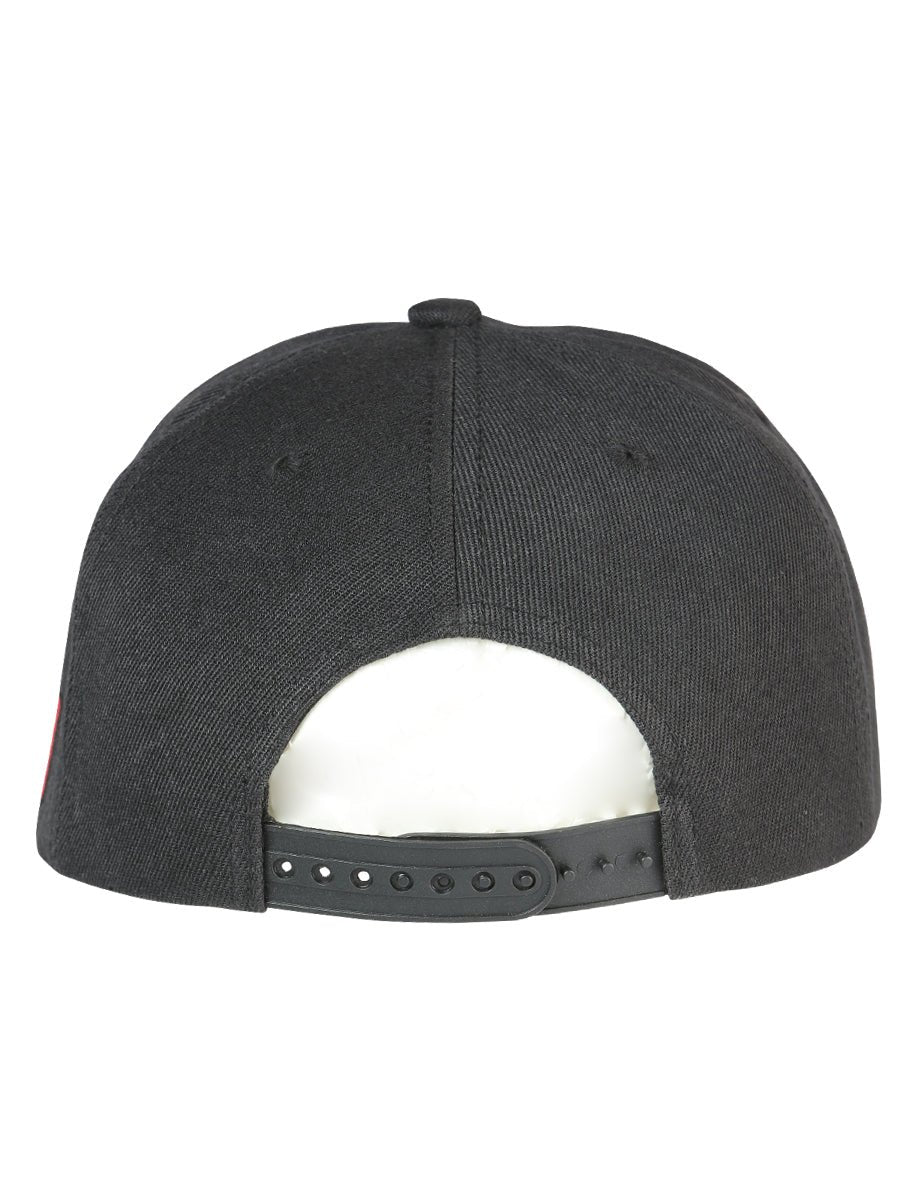 Oaxaca Black Embroidered Polyester Snap Back Cap 'El General' 44795 - BELLEZA'S - Oaxaca Black Embroidered Polyester Snap Back Cap 'El General' 44795 - Caps - 04479501
