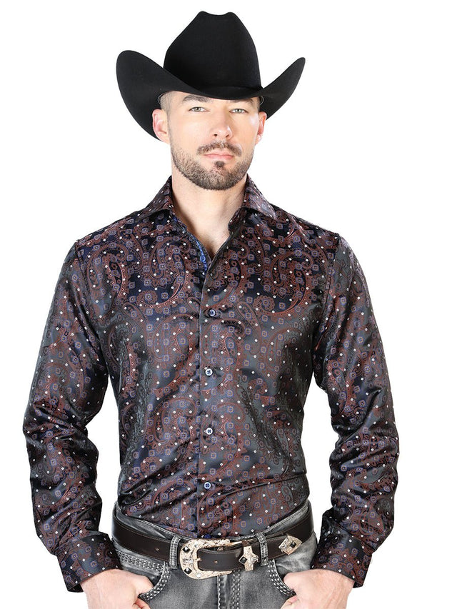 Red And Blue Casual Long Sleeve Shirt 43752 - BELLEZA'S - Red And Blue Casual Long Sleeve Shirt 43752 - CABALLERO - 04375201