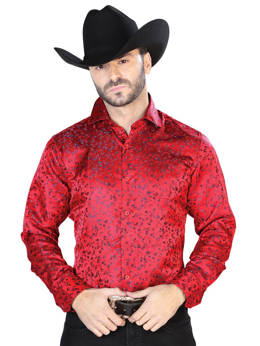Red And Blue Casual Long Sleeve Shirt 43764 - BELLEZA'S - Red And Blue Casual Long Sleeve Shirt 43764 - CABALLERO - 04376401
