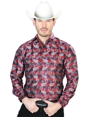 Red And White Casual Long Sleeve Shirt 43766 - BELLEZA'S - Red And White Casual Long Sleeve Shirt 43766 - CABALLERO - 04376601