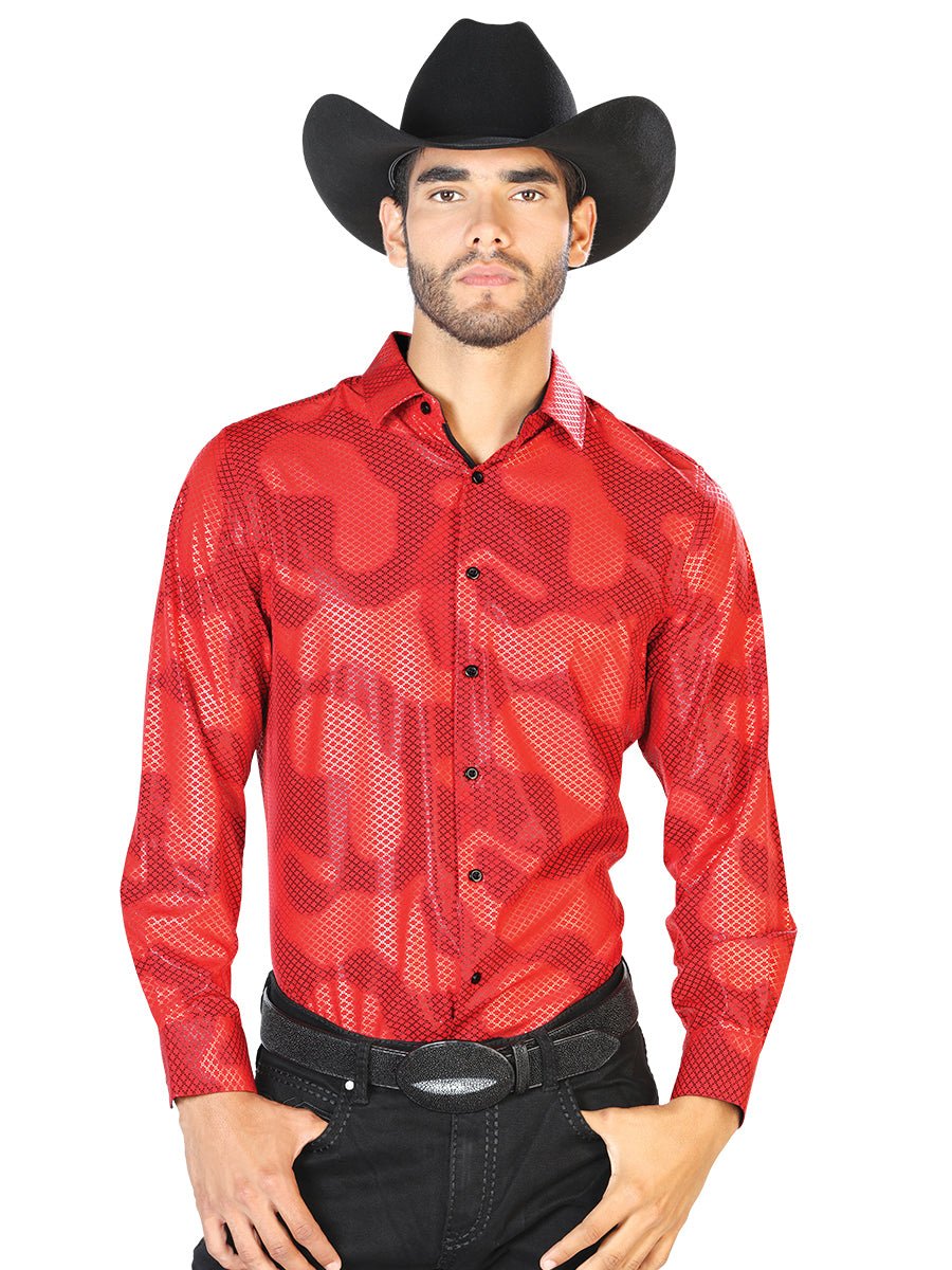 Red Casual Long Sleeve Shirt 43468 - BELLEZA'S - Red Casual Long Sleeve Shirt 43468 - CABALLERO - 04346801