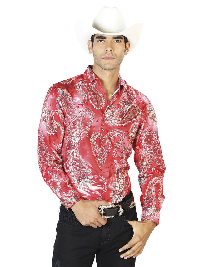 Red Casual Long Sleeve Shirt 43578 - BELLEZA'S - Red Casual Long Sleeve Shirt 43578 - CABALLERO - 04357801
