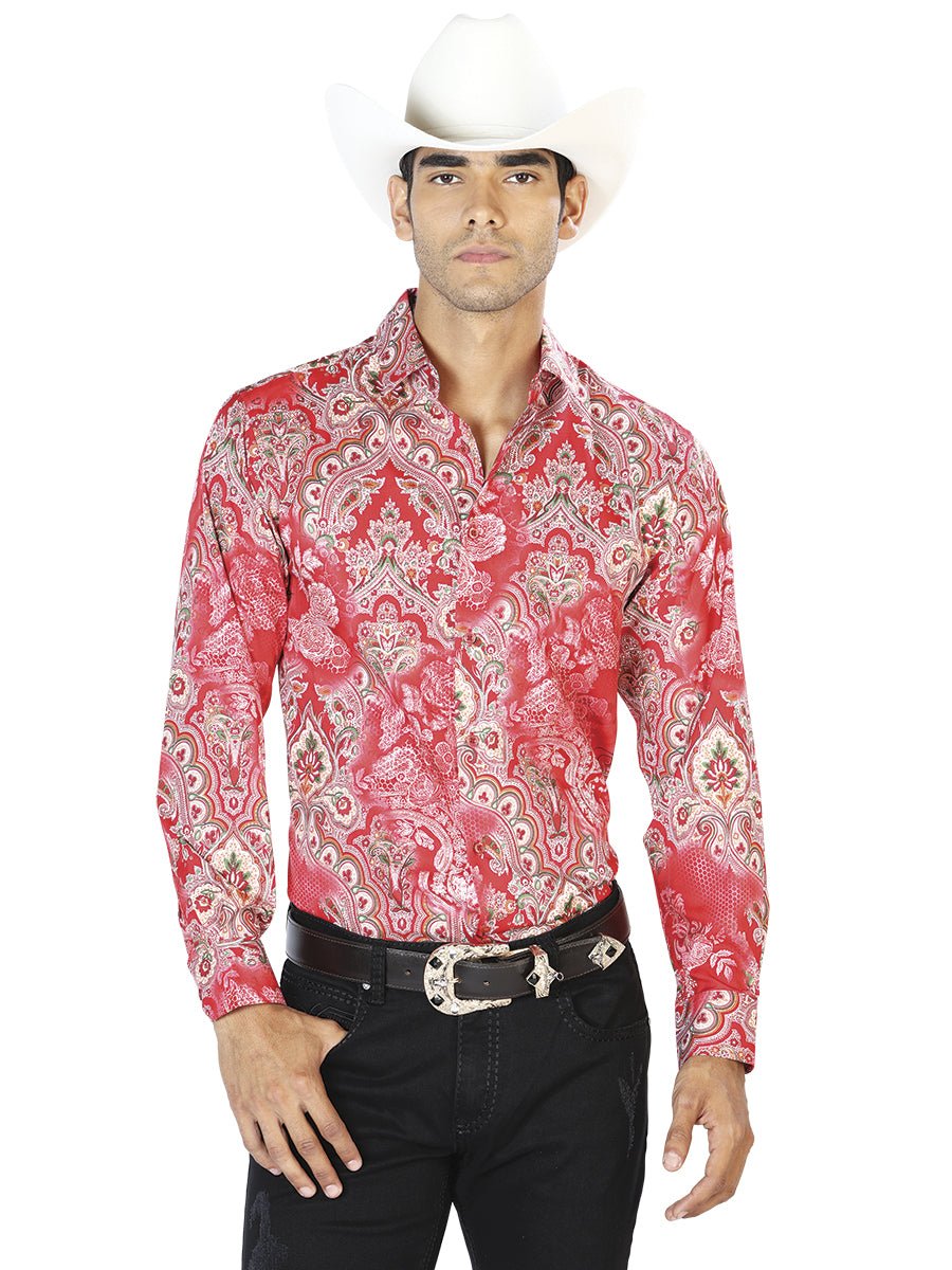 Red Casual Long Sleeve Shirt 43581 - BELLEZA'S - Red Casual Long Sleeve Shirt 43581 - CABALLERO - 04358101