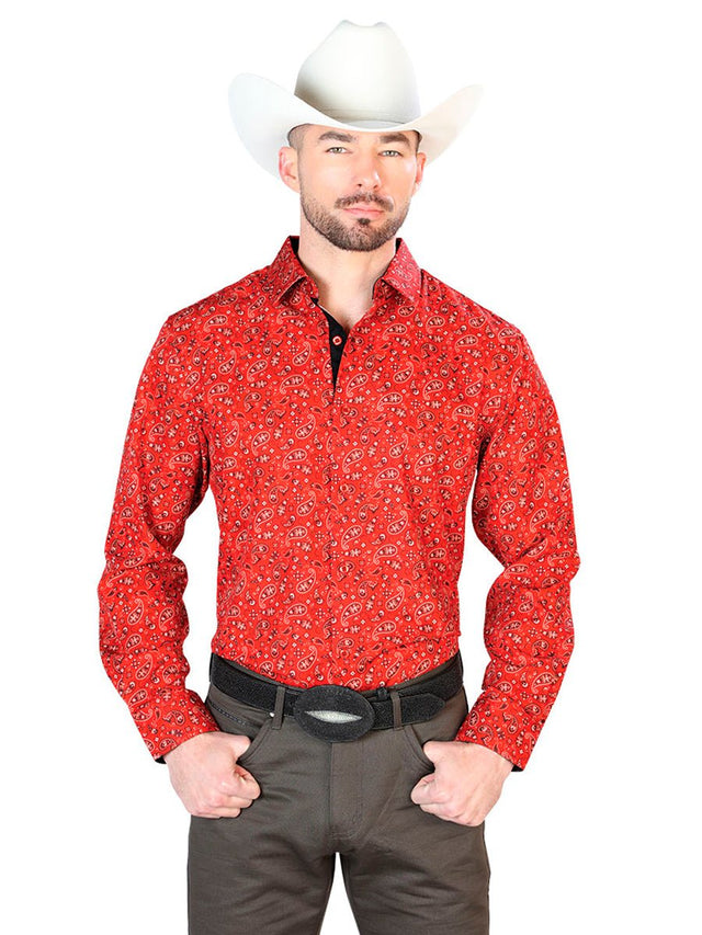 Red Casual Long Sleeve Shirt 43716 - BELLEZA'S - Red Casual Long Sleeve Shirt 43716 - CABALLERO - 04371601