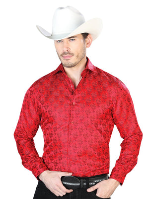 Red Casual Long Sleeve Shirt 43739 - BELLEZA'S - Red Casual Long Sleeve Shirt 43739 - CABALLERO - 04373901