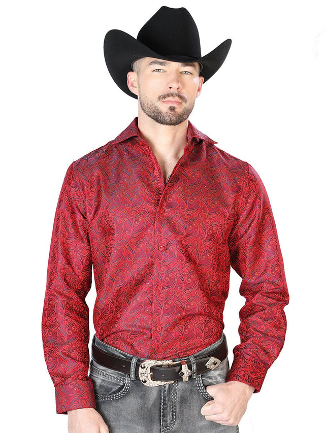 Red Casual Long Sleeve Shirt 43740 - BELLEZA'S - Red Casual Long Sleeve Shirt 43740 - CABALLERO - 04374001