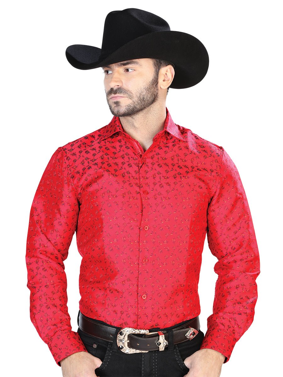 Red Casual Long Sleeve Shirt 43765 - BELLEZA'S - Red Casual Long Sleeve Shirt 43765 - CABALLERO - 04376501