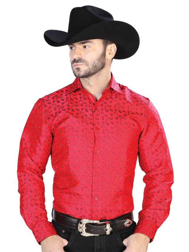 Red Casual Long Sleeve Shirt 43765 - BELLEZA'S - Red Casual Long Sleeve Shirt 43765 - CABALLERO - 04376501