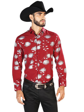 Red Casual Long Sleeve Shirt 43778 - BELLEZA'S - Red Casual Long Sleeve Shirt 43778 - CABALLERO - 04377801