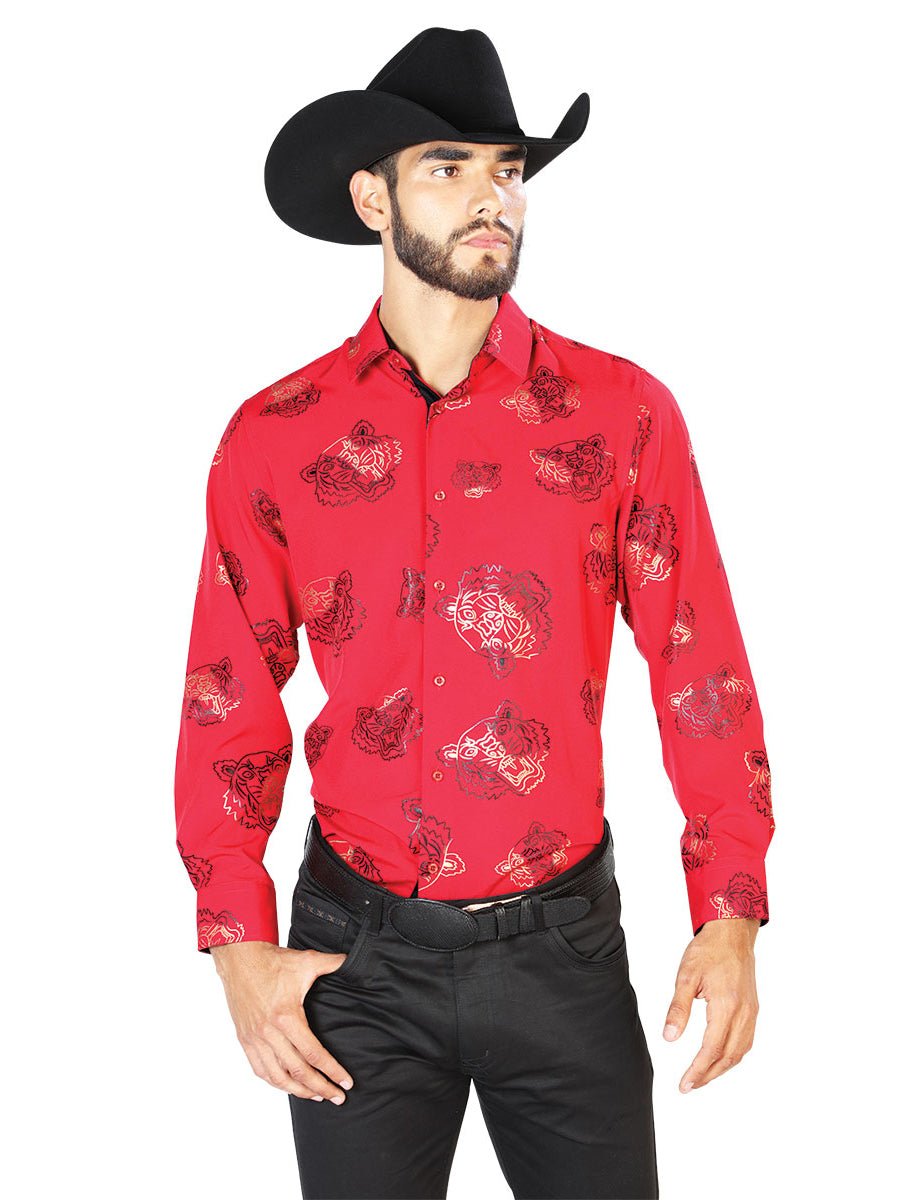 Red Casual Long Sleeve Shirt 43840 - BELLEZA'S - Red Casual Long Sleeve Shirt 43840 - CABALLERO - 04384001