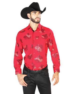 Red Casual Long Sleeve Shirt 43840 - BELLEZA'S - Red Casual Long Sleeve Shirt 43840 - CABALLERO - 04384001