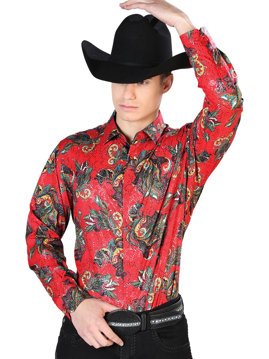 Red Casual Long Sleeve Shirt 43869 - BELLEZA'S - Red Casual Long Sleeve Shirt 43869 - CABALLERO - 04386901