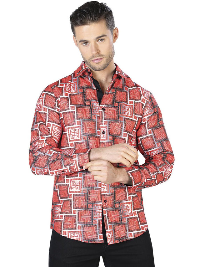 Red Casual Long Sleeve Shirt 44005 - BELLEZA'S - Red Casual Long Sleeve Shirt 44005 - CABALLERO - 04400501