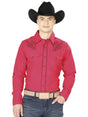 Red Western Long Sleeve Shirt 42956 - BELLEZA'S - Red Western Long Sleeve Shirt 42956 - CABALLERO - 04295601