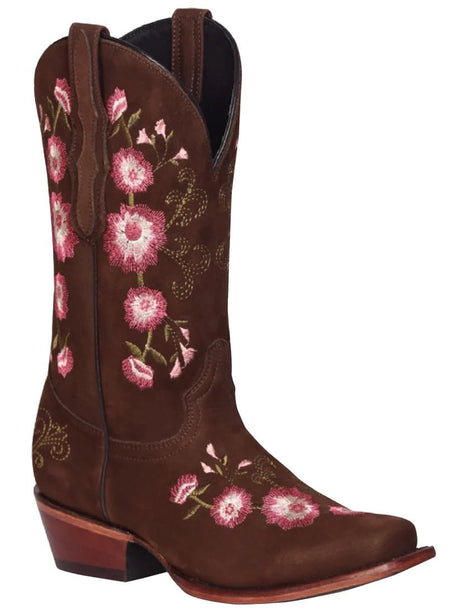 Rodeo Boots Embroidered With Roses Nubuck Bovine Leather For Women 'El General' *CAMEL-41842* - BELLEZA'S - Rodeo Boots Embroidered With Roses Nubuck Bovine Leather For Women 'El General' *CAMEL-41842* - Botas Para Damas - 41842 5