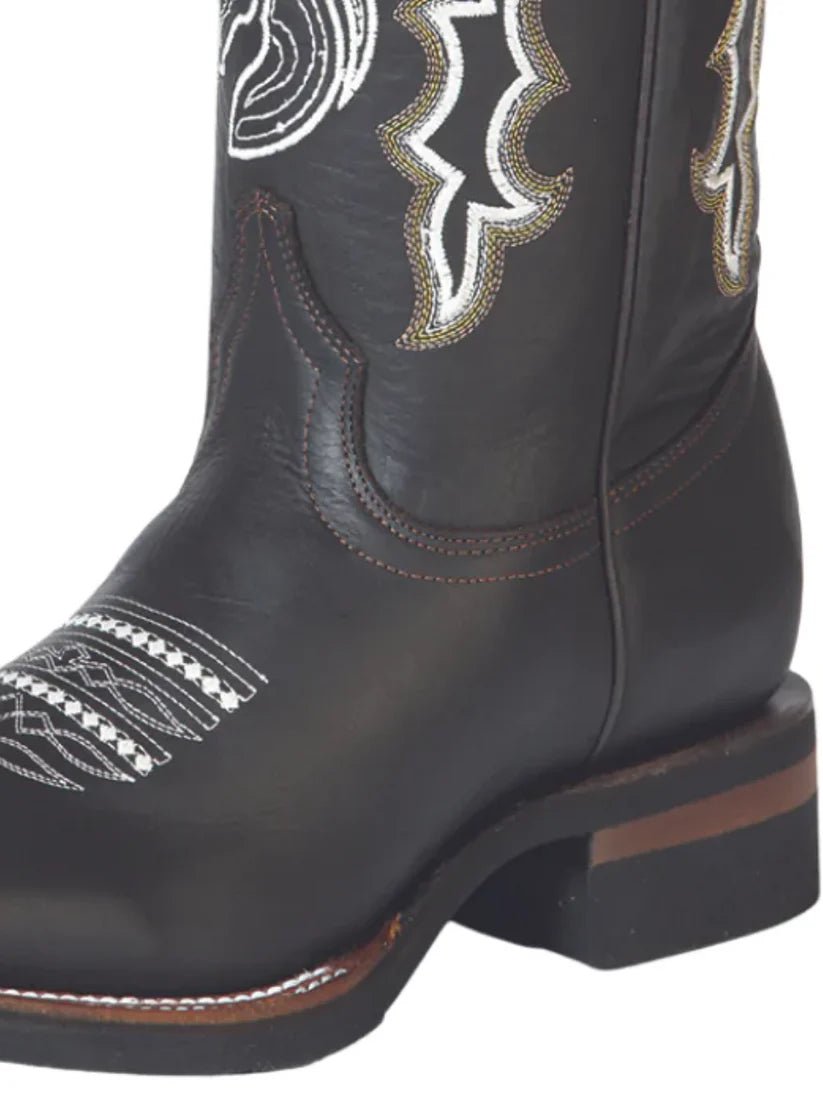 Rodeo Cowboy Boots with Embroidered Design Genuine Leather for Men 'El General' *CHOCO-51114* - BELLEZA'S - Rodeo Cowboy Boots with Embroidered Design Genuine Leather for Men 'El General' *CHOCO-51114* - Bota Para Hombre - 51114 6