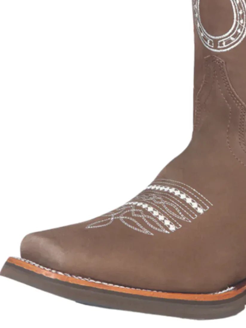 Rodeo Cowboy Boots with Embroidered Design Nubuck Leather for Men 'El General' *CAMEL-51116* - BELLEZA'S - Rodeo Cowboy Boots with Embroidered Design Nubuck Leather for Men 'El General' *CAMEL-51116* - Bota Para Hombre - 51116 6