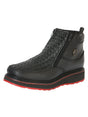 Sefeni Men’s Double Zipper Shoe Crazy Leather - Black 45394 - BELLEZA'S - Sefeni Men’s Double Zipper Shoe Crazy Leather - Black 45394 - CABALLERO - 04539401