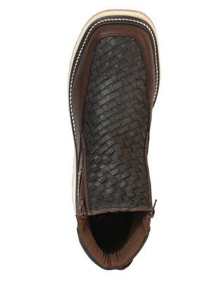 Sefeni Men’s Double Zipper Shoe Crazy Leather - Choco 45395 - BELLEZA'S - Sefeni Men’s Double Zipper Shoe Crazy Leather - Choco 45395 - CABALLERO - 04539501