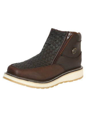 Sefeni Men’s Double Zipper Shoe Crazy Leather - Choco 45395 - BELLEZA'S - Sefeni Men’s Double Zipper Shoe Crazy Leather - Choco 45395 - CABALLERO - 04539501