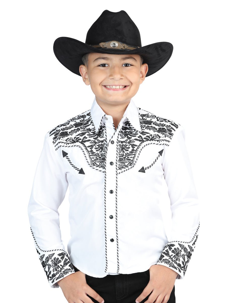 Senor De Los Cielos Embroidery Shirt White/Black 44347 - BELLEZA'S - Senor De Los Cielos Embroidery Shirt White/Black 44347 - NIÑO - 04434701