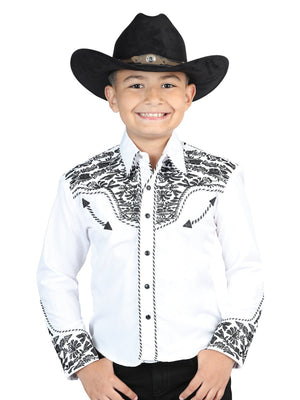 Senor De Los Cielos Embroidery Shirt White/Black 44347 - BELLEZA'S - Senor De Los Cielos Embroidery Shirt White/Black 44347 - NIÑO - 04434701