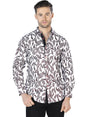 White And Black Casual Long Sleeve Shirt 44055 - BELLEZA'S - White And Black Casual Long Sleeve Shirt 44055 - CABALLERO - 04405501
