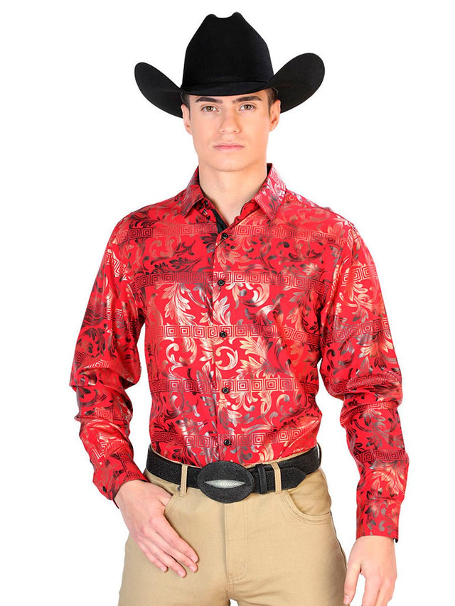 Wine Casual Long Sleeve Shirt 43796 - BELLEZA'S - Wine Casual Long Sleeve Shirt 43796 - CABALLERO - 04379601
