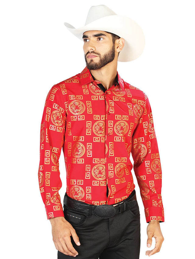Wine Casual Long Sleeve Shirt 43807 - BELLEZA'S - Wine Casual Long Sleeve Shirt 43807 - CABALLERO - 04380701