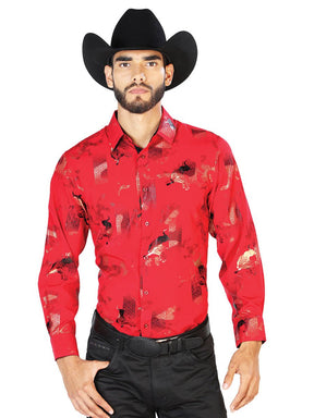 Wine Casual Long Sleeve Shirt 43846 - BELLEZA'S - Wine Casual Long Sleeve Shirt 43846 - CABALLERO - 04384601