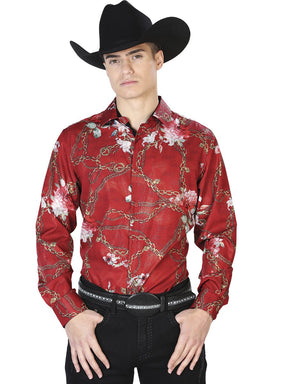 Wine Casual Long Sleeve Shirt 43879 - BELLEZA'S - Wine Casual Long Sleeve Shirt 43879 - CABALLERO - 04387901