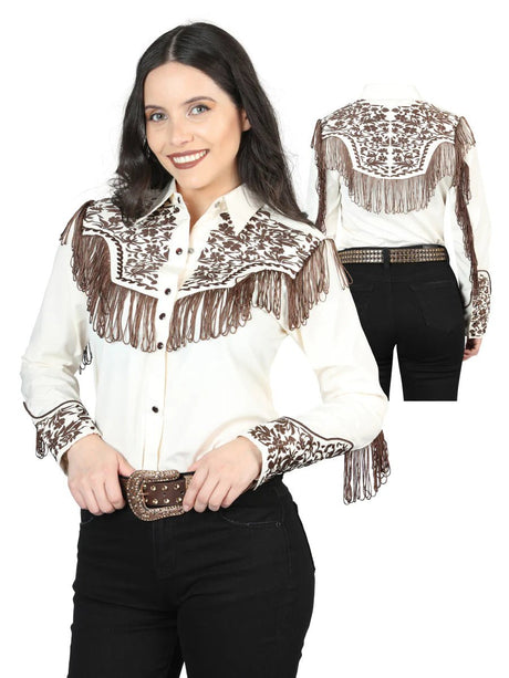 Women’s Beige Embroidered Long Sleeve Western Shirt 'El Señor de los Cielos' 44180 - BELLEZA'S - Women’s Beige Embroidered Long Sleeve Western Shirt 'El Señor de los Cielos' 44180 - Women's Shirt - 04418001