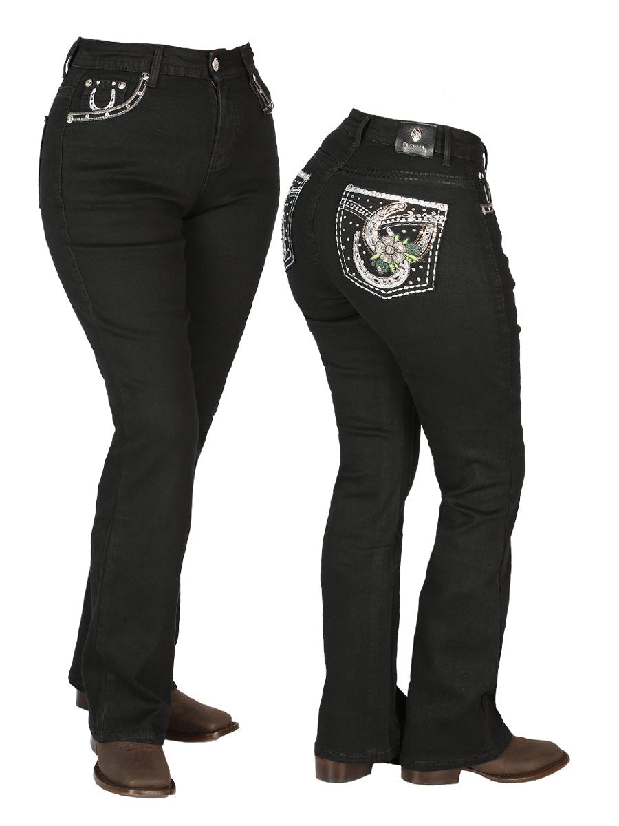 Womens Black Centenario Jeans 44956 - BELLEZA'S - Womens Black Centenario Jeans 44956 - DAMA - 04495601
