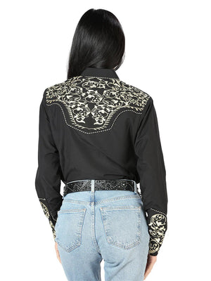 Women’s Black Embroidered Long Sleeve Western Shirt 'El Señor de los Cielos' 44190 - BELLEZA'S - Women’s Black Embroidered Long Sleeve Western Shirt 'El Señor de los Cielos' 44190 - Women's Shirt - 04419001