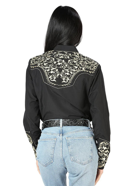 Women’s Black Embroidered Long Sleeve Western Shirt 'El Señor de los Cielos' 44190 - BELLEZA'S - Women’s Black Embroidered Long Sleeve Western Shirt 'El Señor de los Cielos' 44190 - Women's Shirt - 04419001