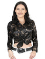 Women’s Black Print Long Sleeve Casual Blouse 'El Señor de los Cielos' 44598 - BELLEZA'S - Women’s Black Print Long Sleeve Casual Blouse 'El Señor de los Cielos' 44598 - Women's Shirt - 04459801