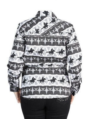 Women’s Black Print Long Sleeve Casual Shirt 'El Señor de los Cielos' 44479 - BELLEZA'S - Women’s Black Print Long Sleeve Casual Shirt 'El Señor de los Cielos' 44479 - Women's Shirt - 04447901