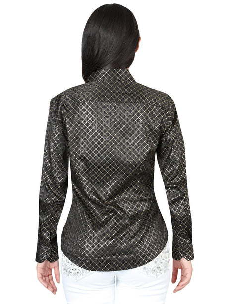 Women’s Black/Gold Print Long Sleeve Casual Shirt 'El Señor de los Cielos' 44559 - BELLEZA'S - Women’s Black/Gold Print Long Sleeve Casual Shirt 'El Señor de los Cielos' 44559 - Women's Shirt - 04455901