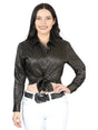 Women’s Black/Gold Print Long Sleeve Casual Shirt 'El Señor de los Cielos' 44559 - BELLEZA'S - Women’s Black/Gold Print Long Sleeve Casual Shirt 'El Señor de los Cielos' 44559 - Women's Shirt - 04455901