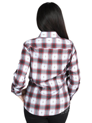 Women’s Black/Red Plaid Print Long Sleeve Western Shirt 'El Señor de los Cielos' 44718 - BELLEZA'S - Women’s Black/Red Plaid Print Long Sleeve Western Shirt 'El Señor de los Cielos' 44718 - Women's Shirt - 04471801