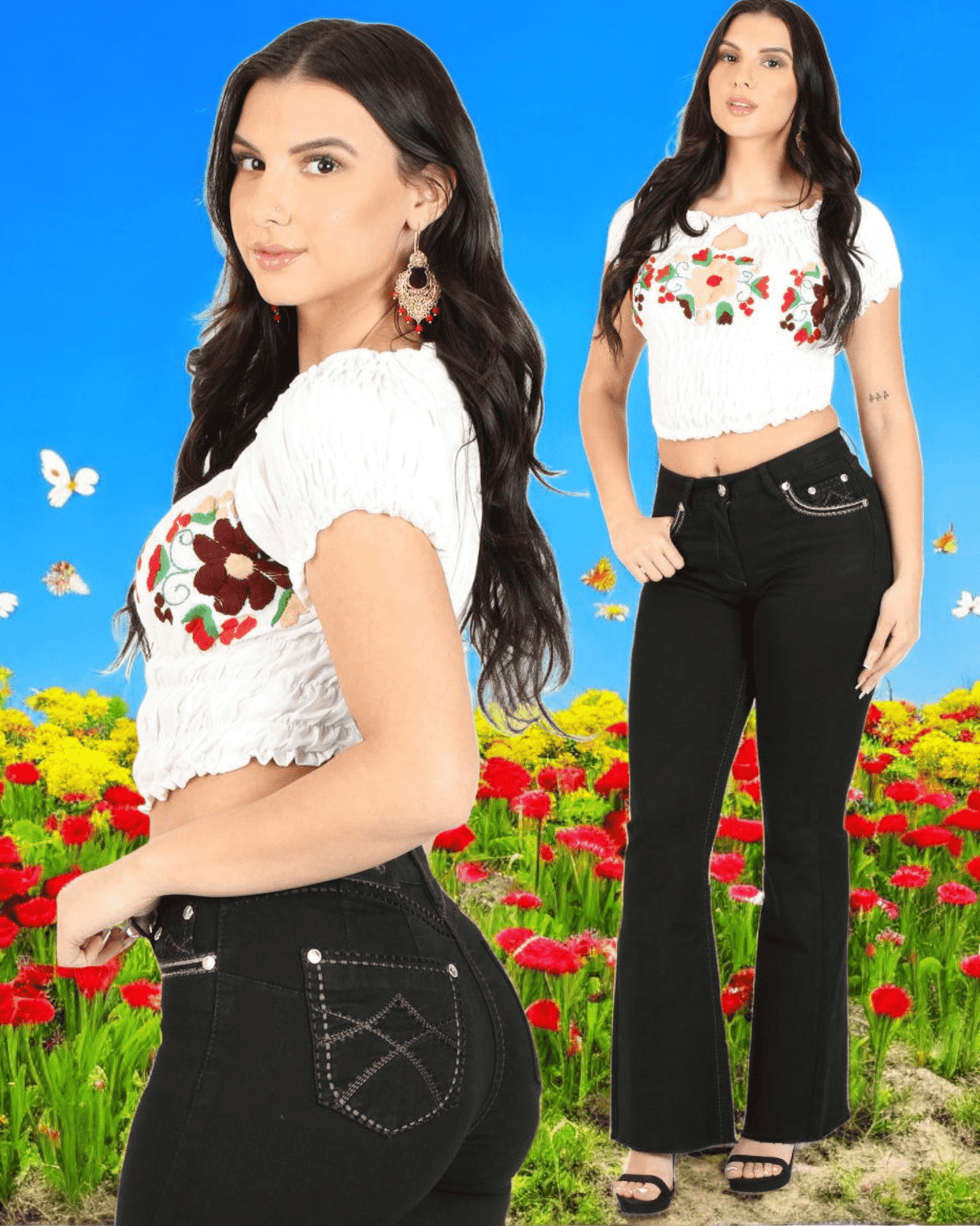 Women's Blue Boot Cut Butt - Lifting Western Demin Jeans 'Centenario' 45543 - BELLEZA'S - Women's Blue Boot Cut Butt - Lifting Western Demin Jeans 'Centenario' 45543 - Women's Jeans - 45543 0