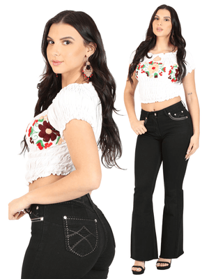 Women's Blue Boot Cut Butt - Lifting Western Demin Jeans 'Centenario' 45543 - BELLEZA'S - Women's Blue Boot Cut Butt - Lifting Western Demin Jeans 'Centenario' 45543 - Women's Jeans - 45543 0