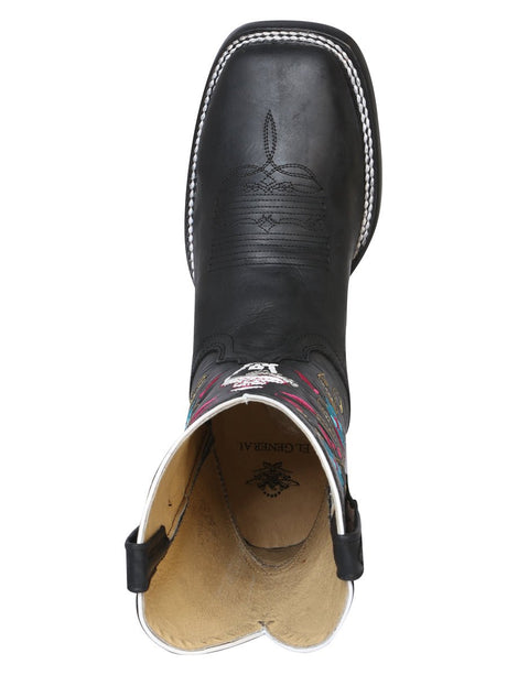 Women’s Bovine Leather Floral Embroidered Rodeo Western Cowgirl Boots 'El General' 42976 - BELLEZA'S - Women’s Bovine Leather Floral Embroidered Rodeo Western Cowgirl Boots 'El General' 42976 - Women's Boots - 04297601