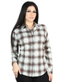 Women’s Brown/Sand Plaid Print Long Sleeve Western Shirt 'El Señor de los Cielos' 44717 - BELLEZA'S - Women’s Brown/Sand Plaid Print Long Sleeve Western Shirt 'El Señor de los Cielos' 44717 - Women's Shirt - 04471701