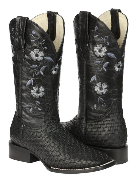 Women’s Cowgirl Boots Genuine Leather Patatillo Embroidered Western 'El General' 44856 - BELLEZA'S - Women’s Cowgirl Boots Genuine Leather Patatillo Embroidered Western 'El General' 44856 - Women's Boots - 04485601