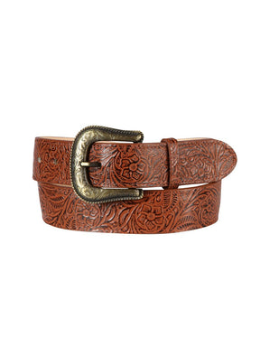 Women's Denim Belt Cowgirl El General Chiseled Cognac 44637 - BELLEZA'S - Women's Denim Belt Cowgirl El General Chiseled Cognac 44637 - Women's Belts - 04463701