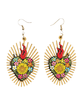 Women's Earrings Artisanal Hand Painted Earrings Black 603978 - BELLEZA'S - Women's Earrings Artisanal Hand Painted Earrings Black 603978 - Women's Earrings - 60397801