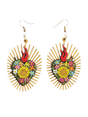 Women's Earrings Artisanal Hand Painted Earrings Black 603978 - BELLEZA'S - Women's Earrings Artisanal Hand Painted Earrings Black 603978 - Women's Earrings - 60397801