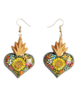 Women's Earrings Artisanal Hand Painted Earrings Flowers Heart 603976 - BELLEZA'S - Women's Earrings Artisanal Hand Painted Earrings Flowers Heart 603976 - Women's Earrings - 60397601